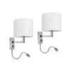Lucande Taron Stoff-Wandlampe Leselicht 2er-Set