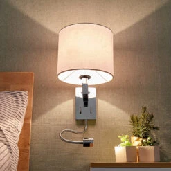 Lucande Taron Stoff-Wandlampe Leselicht 2er-Set -Lucande 10012164 4