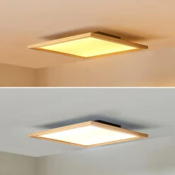 Lucande Joren LED-Deckenleuchte Eckig Holz 52cm -Lucande 10012986 3