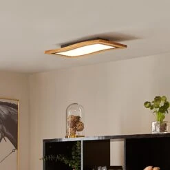 Lucande Joren LED-Deckenleuchte Holz Einflammig