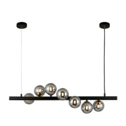 Lucande Diborah Hängeleuchte, Länglich, Rauchig