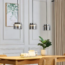 Lucande Diano Hängeleuchte, Rauchgrau, Dreiflammig