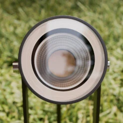 Lucande Außenstrahler Galina, Erdspieß Dunkelgrau 10cm 4er -Lucande 10013762 7