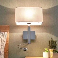 Jettka Wandleuchte White/Chrome - Lucande -Lucande 42510965483415