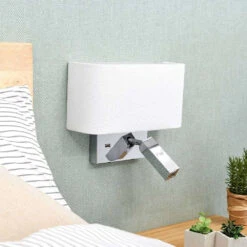 Virve Wandleuchte White/Chrome - Lucande -Lucande 42510965484194