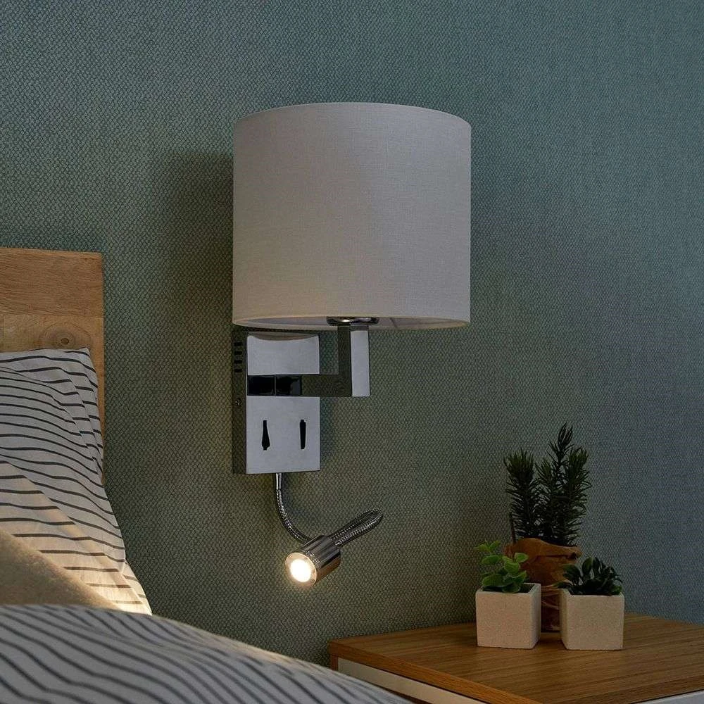 Taron Wandleuchte White/Chrome - Lucande 3 Taron Wandleuchte White/Chrome - Lucande – Bild 3