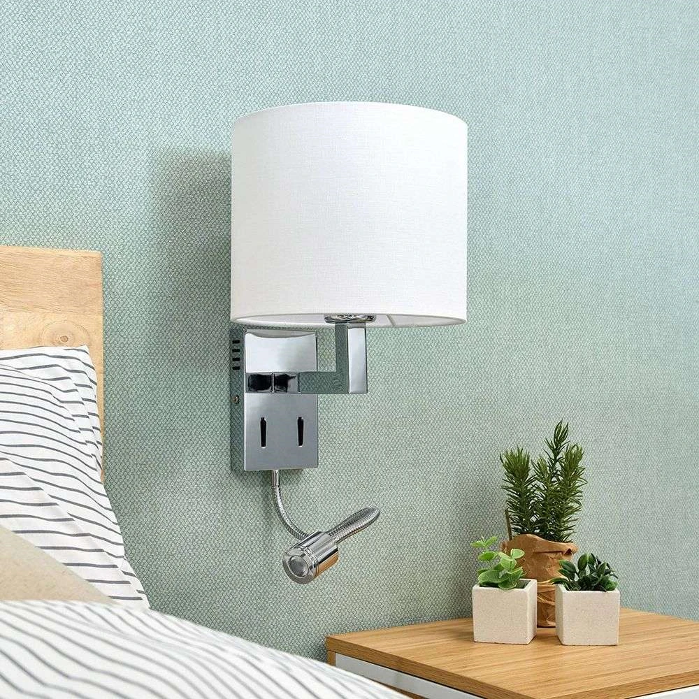 Taron Wandleuchte White/Chrome - Lucande 4 Taron Wandleuchte White/Chrome - Lucande – Bild 4