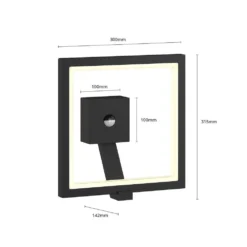 Square LED Außen Wandleuchte W/Sensor Graphite - Lucande -Lucande 4251096550399 7