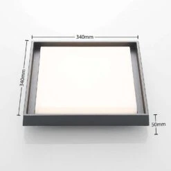 Birta LED Square Außen Deckenleuchte 34x34 Dark Grey - Lucande -Lucande 4251096556094 4