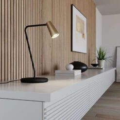 Angelina Tischleuchte Brass/Gold - Lucande -Lucande 42510965698964