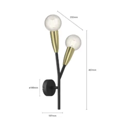 Carlea 2 Wandleuchte Black/Brass - Lucande -Lucande 4251096578454 7