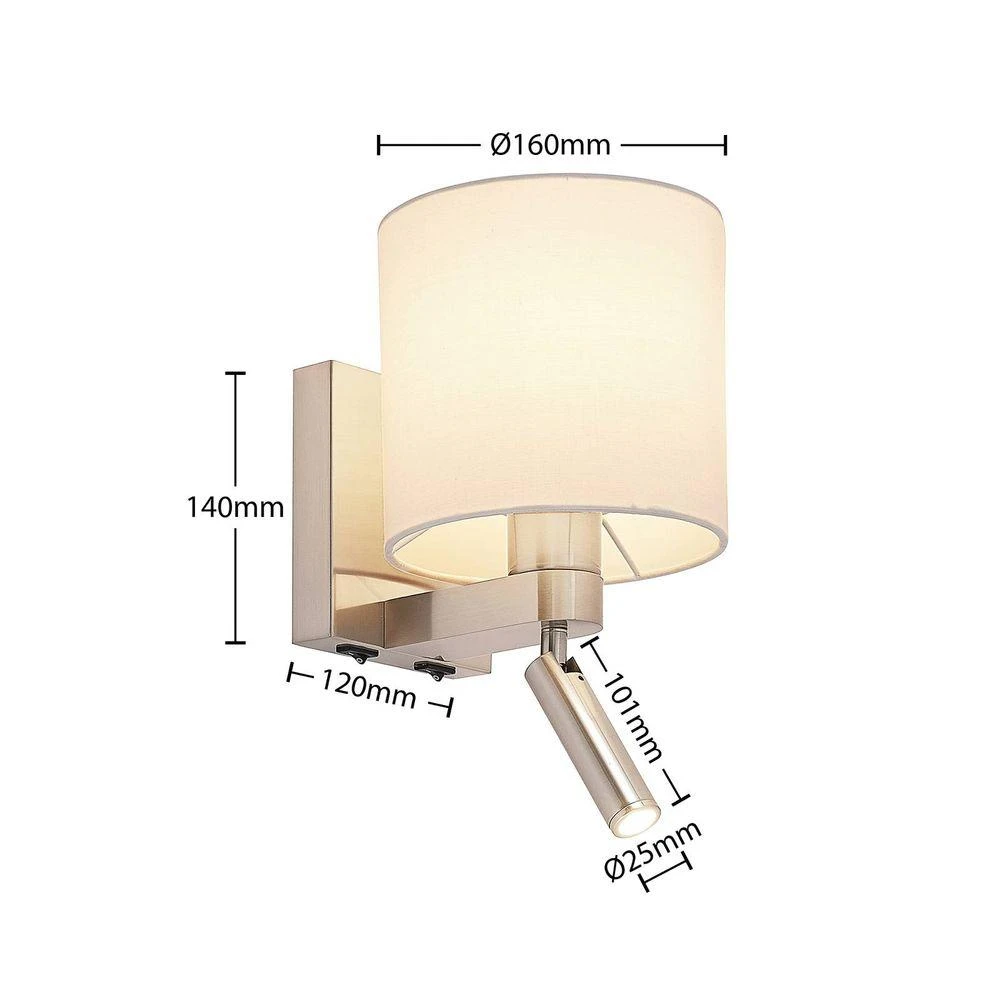 Brinja Wandleuchte White/Chrome - Lucande 3 Brinja Wandleuchte White/Chrome - Lucande – Bild 3