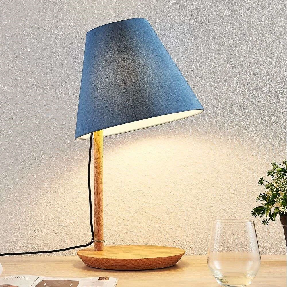 Jinda Tischleuchte Blue/Wood - Lucande 2 Jinda Tischleuchte Blue/Wood - Lucande – Bild 2