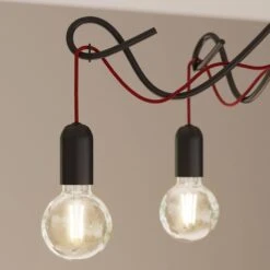 Jorna 5 Pendelleuchte Black/Red - Lucande -Lucande 4251911701876 5