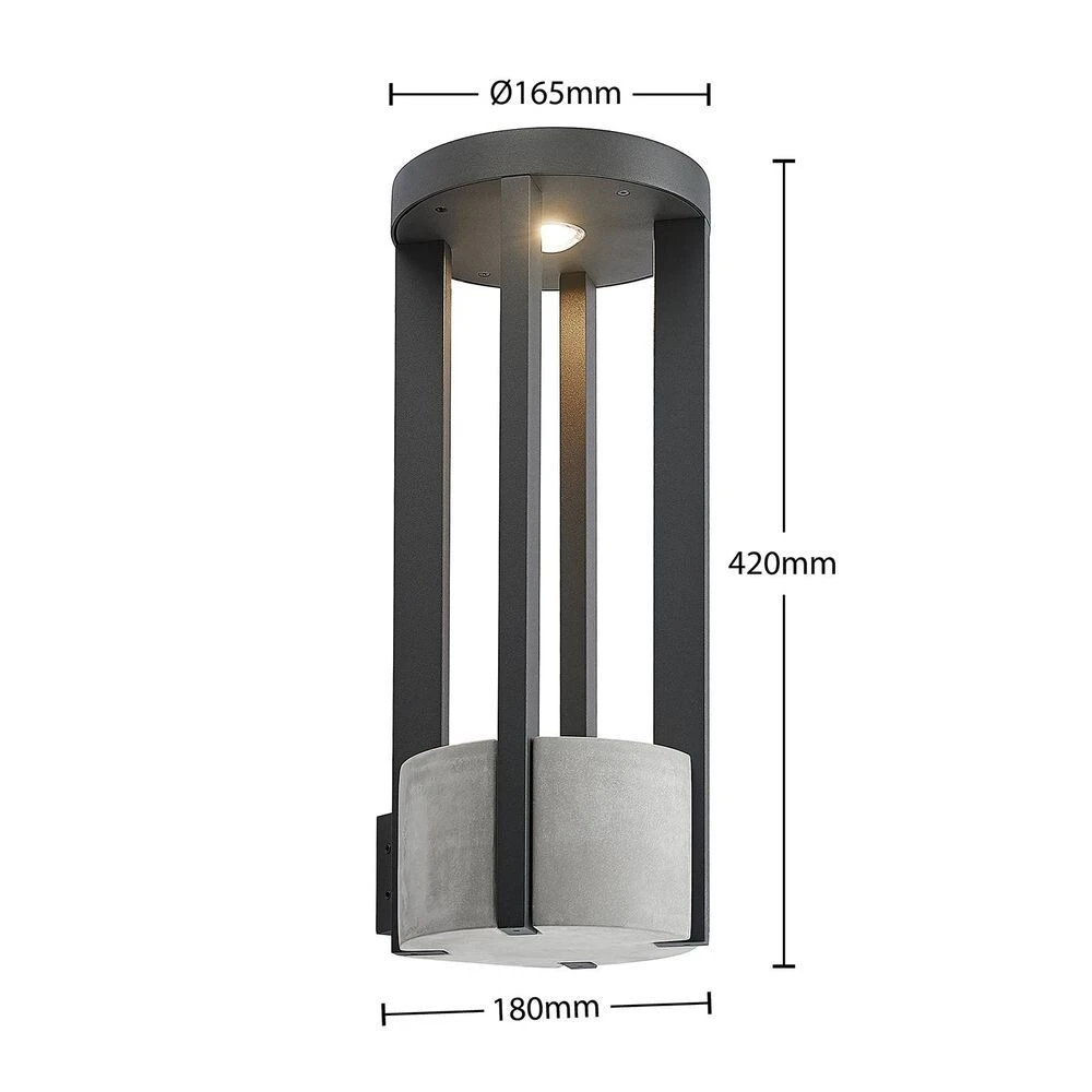 Overa LED Außen Wandleuchte Dark Grey - Lucande 4 Overa LED Außen Wandleuchte Dark Grey - Lucande – Bild 4