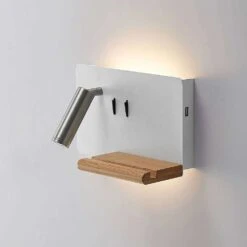 Kimo LED Square Shelve Wandleuchte USB White/Nickel - Lucande -Lucande 4251911709414 5