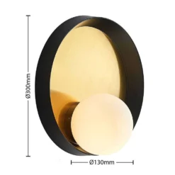 Andelina Wandleuchte Brass/Black/Opal - Lucande -Lucande 42519117121173