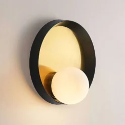 Andelina Wandleuchte Brass/Black/Opal - Lucande -Lucande 42519117121174