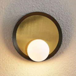 Andelina Wandleuchte Brass/Black/Opal - Lucande -Lucande 42519117121175