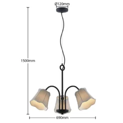 Binta 3 Pendelleuchte Silver Grey - Lucande -Lucande 4251911726145 4