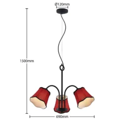 Binta 3 Pendelleuchte Silver Rust - Lucande -Lucande 4251911726183 4