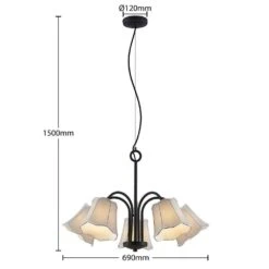 Binta 5 Pendelleuchte Silver Grey - Lucande -Lucande 4251911726206 4