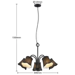 Binta 5 Pendelleuchte Silver Black - Lucande -Lucande 4251911726220 4