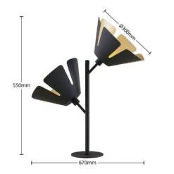 Jemmily 2 Tischleuchte Black/Gold - Lucande -Lucande 4251911729559 4