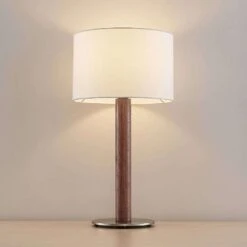 Lakira Tischleuchte M White/Wood - Lucande -Lucande 42519117403874