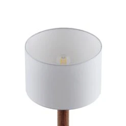 Lakira Tischleuchte M White/Wood - Lucande -Lucande 42519117403875