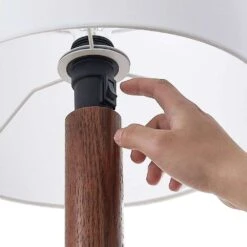 Lakira Tischleuchte M White/Wood - Lucande -Lucande 42519117403876