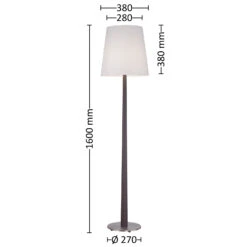 Lucande Elif Stehlampe Weiß, Konisch Eiche Dunkel -Lucande 6722596 4