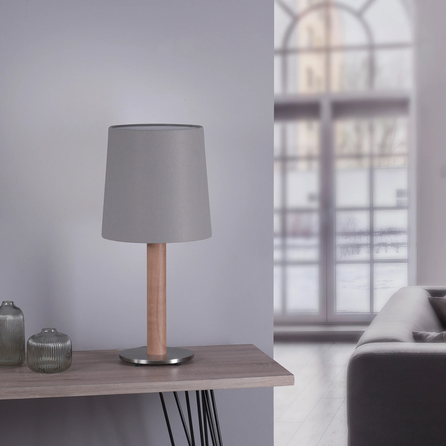 Lucande Elif Tischlampe Filz Zylinder Eiche Natur 2 Lucande Elif Tischlampe Filz Zylinder Eiche Natur – Bild 2