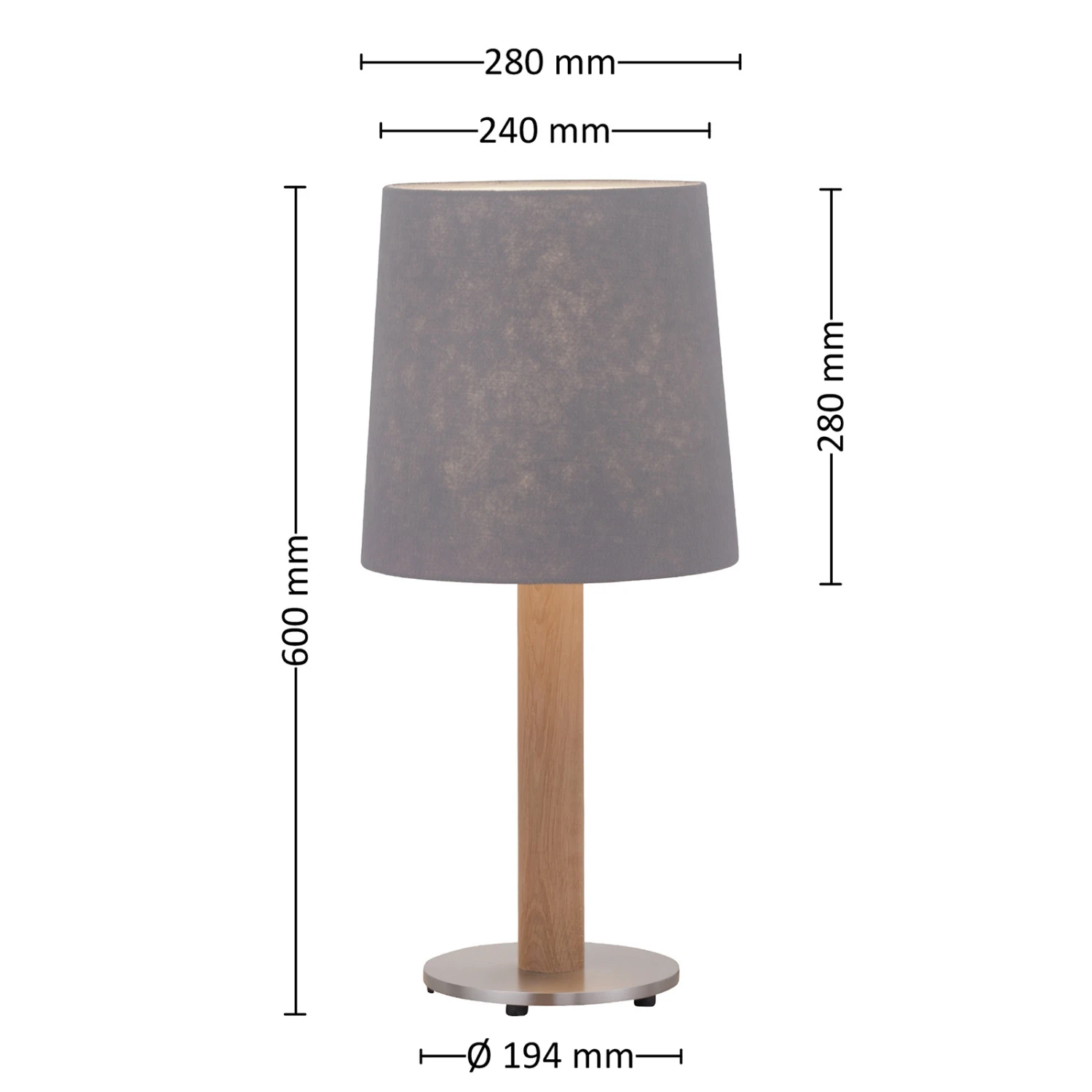 Lucande Elif Tischlampe Filz Zylinder Eiche Natur 5 Lucande Elif Tischlampe Filz Zylinder Eiche Natur – Bild 5