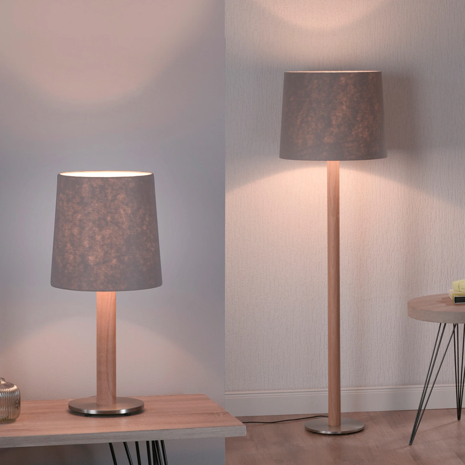 Lucande Elif Tischlampe Filz Zylinder Eiche Natur 8 Lucande Elif Tischlampe Filz Zylinder Eiche Natur – Bild 8