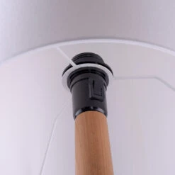 Lucande Elif Tischlampe Weiß, Konisch Eiche Natur -Lucande 6722603 6