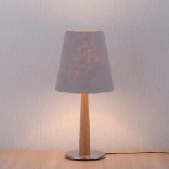 Lucande Elif Tischlampe Filz, Konisch Eiche Natur -Lucande 6722604 2