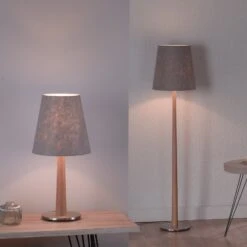 Lucande Elif Tischlampe Filz, Konisch Eiche Natur -Lucande 6722604 7