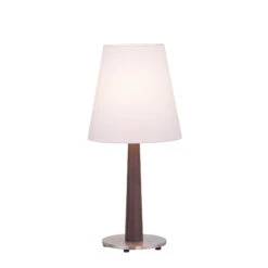 Lucande Elif Tischlampe Weiß, Konisch Eiche Dunkel -Lucande 6722605 3