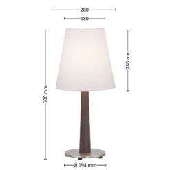 Lucande Elif Tischlampe Weiß, Konisch Eiche Dunkel -Lucande 6722605 4