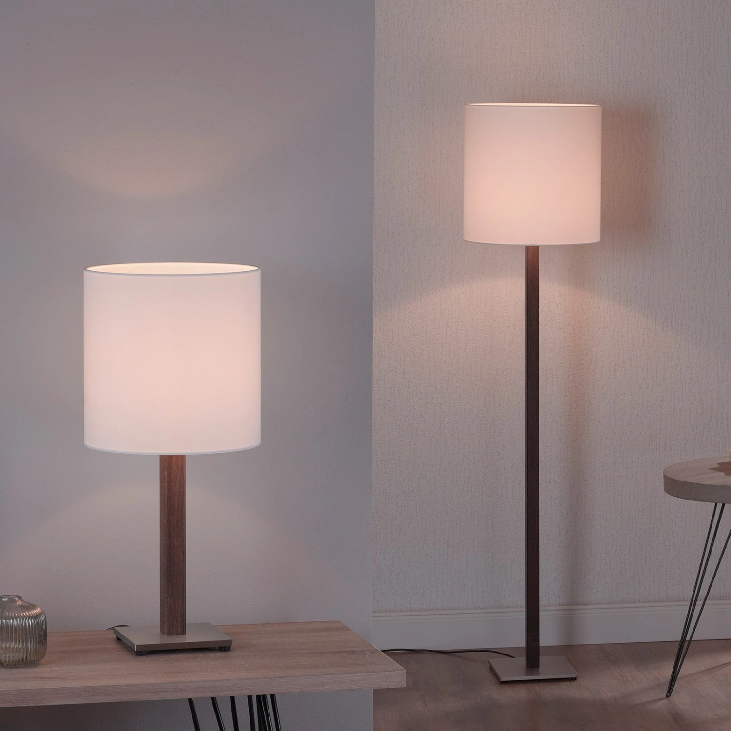 Lucande Elif Tischlampe Weiß, Eckig Eiche Dunkel 8 Lucande Elif Tischlampe Weiß, Eckig Eiche Dunkel – Bild 8