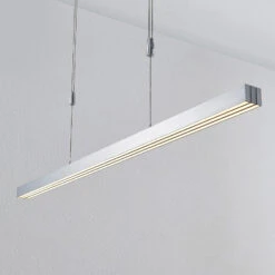 Lucande LED-Balkenpendelleuchte Merrit Mit Touchdimmer Alu