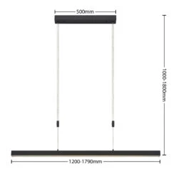 Lucande LED-Hängeleuchte Merrit Verstellbar Anthrazit -Lucande 7620110 4