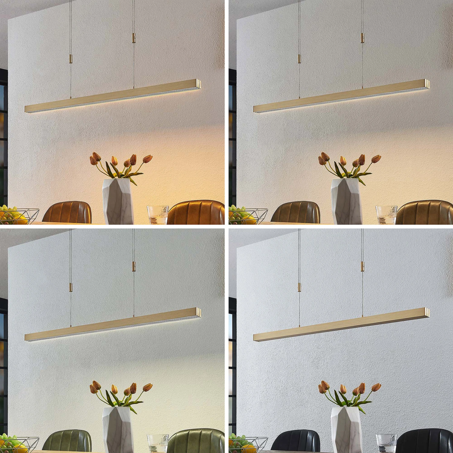 Lucande LED-Hängeleuchte Merrit Verstellbar Messing Matt 2 Lucande LED-Hängeleuchte Merrit Verstellbar Messing Matt – Bild 2