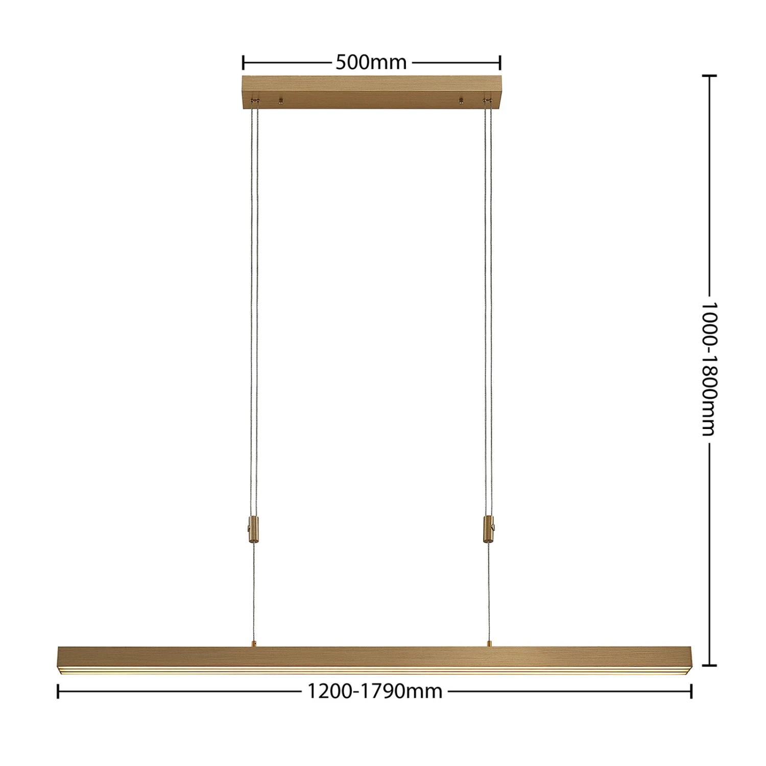 Lucande LED-Hängeleuchte Merrit Verstellbar Messing Matt 5 Lucande LED-Hängeleuchte Merrit Verstellbar Messing Matt – Bild 5
