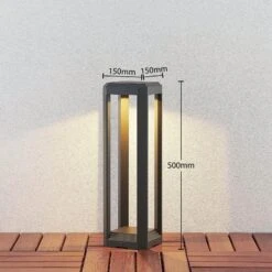 Lucande LED-Sockelleuchte Fery In Anthrazit, 50 Cm -Lucande 8032191 3