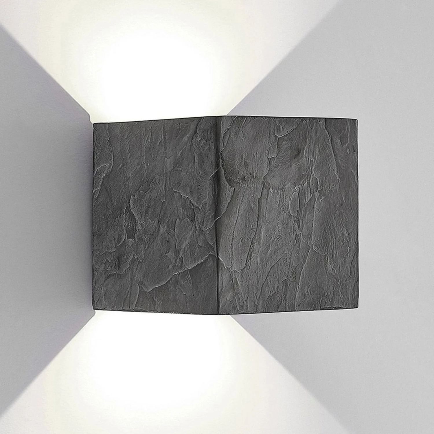 Lucande LED-Außenwandleuchte Naja, Schieferoptik 1 Lucande LED-Außenwandleuchte Naja, Schieferoptik