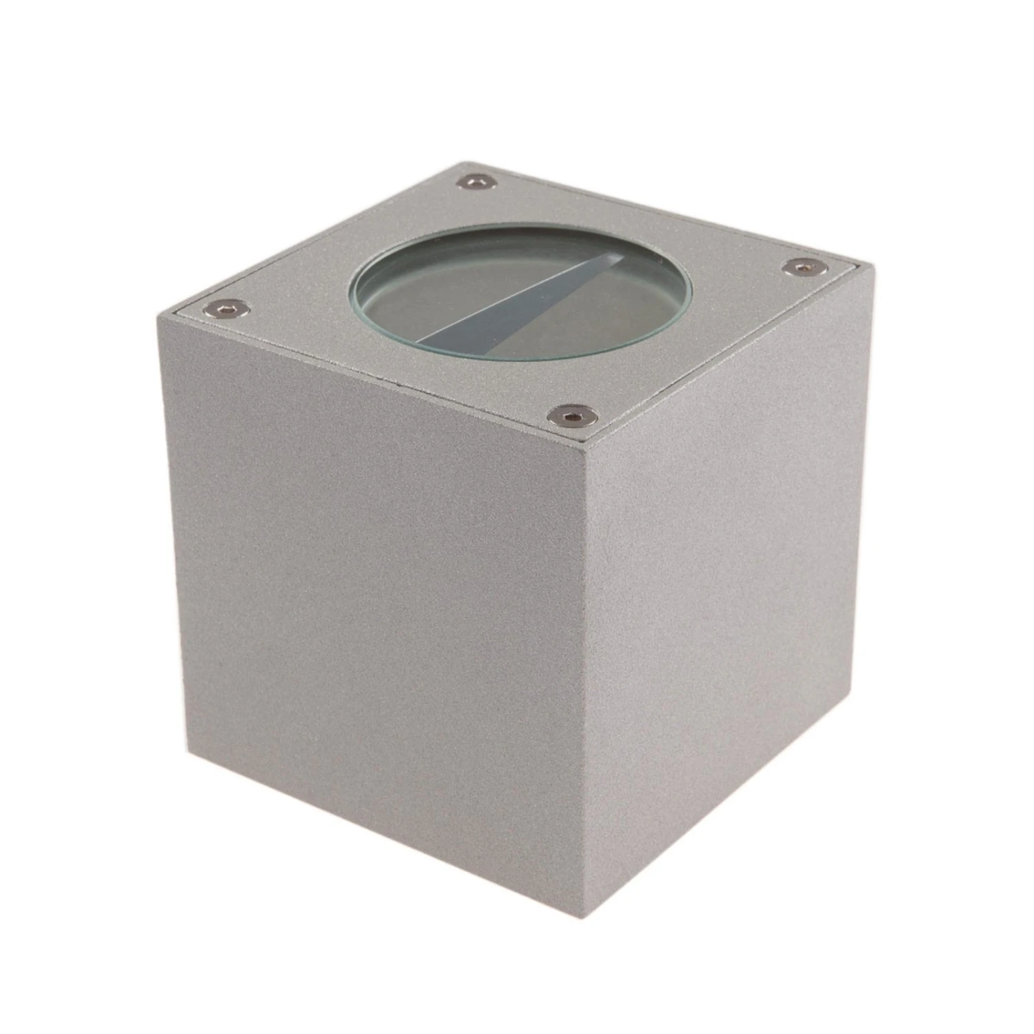 Lucande Silberne LED-Außenwandleuchte Jarno, Würfelform 4 Lucande Silberne LED-Außenwandleuchte Jarno, Würfelform – Bild 4