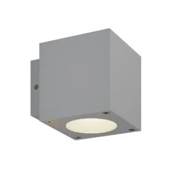 Lucande Silberne LED-Außenwandleuchte Jarno, Würfelform 11 Lucande Silberne LED-Außenwandleuchte Jarno, Würfelform -Lucande 9616009 5