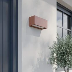 Lucande Eckige Außenwandleuchte Bente, Rostfarben -Lucande 9616023 2